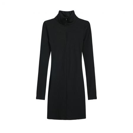 FA55021# 春装新款性感辣妹风半高领设计感包臀裙短裙女紧身连衣裙 服裝批發女裝批發服飾貨源