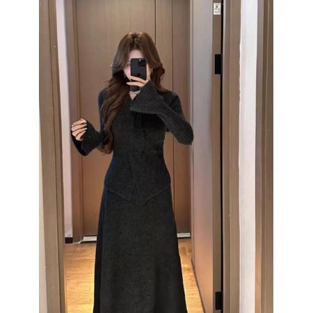 FA55030# 韩系深冬穿搭独特针织衫半身裙两件套秋冬新款 服裝批發女裝批發服飾貨源
