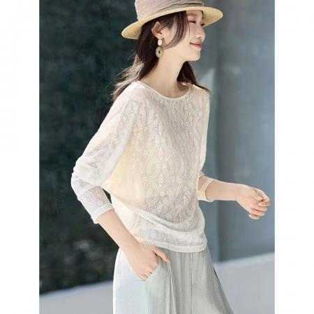 FA55036# 都市松弛感T恤春新款蝙蝠袖藏肉纸片人长袖T恤 服裝批發女裝批發服飾貨源