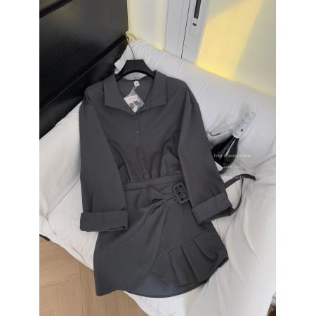 FA55050# 区区欧阳衬衫连衣裙女冬季新款设计感小众复古收腰修身显瘦裙子 服裝批發女裝批發服飾貨源