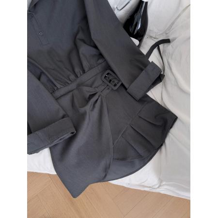 FA55050# 区区欧阳衬衫连衣裙女冬季新款设计感小众复古收腰修身显瘦裙子 服裝批發女裝批發服飾貨源