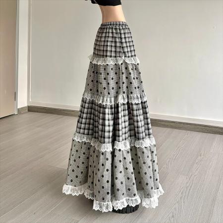 FA55072# 跨境专供东南亚爆款半身裙女高腰显瘦中长款蓬蓬裙气质百搭A字裙 服裝批發女裝批發服飾貨源