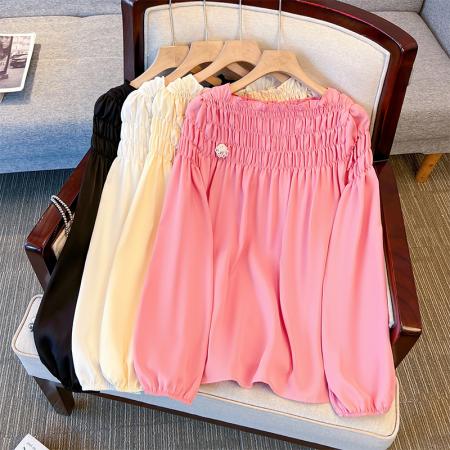 FA55074# 跨境专供东南亚爆款新中式女装衫冬季新款国风盘扣衬衫上衣 服裝批發女裝批發服飾貨源