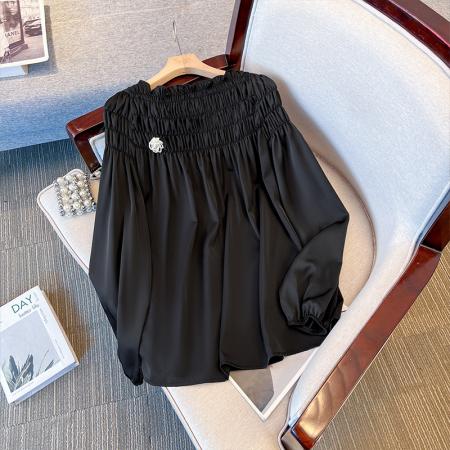 FA55074# 跨境专供东南亚爆款新中式女装衫冬季新款国风盘扣衬衫上衣 服裝批發女裝批發服飾貨源