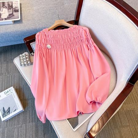 FA55074# 跨境专供东南亚爆款新中式女装衫冬季新款国风盘扣衬衫上衣 服裝批發女裝批發服飾貨源