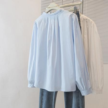 FA55076# 大码春季女装新款韩版高级感潮流设计感显瘦修身微透衬衫上衣 服裝批發女裝批發服飾貨源