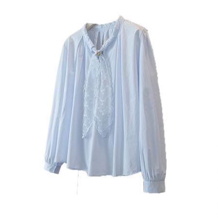 FA55076# 大码春季女装新款韩版高级感潮流设计感显瘦修身微透衬衫上衣 服裝批發女裝批發服飾貨源