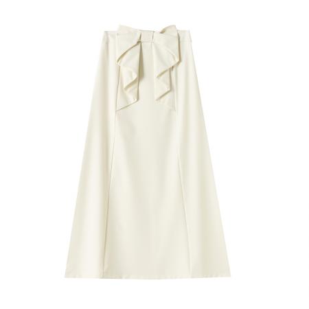 FA55090# 蝴蝶结西装半身裙子女春季新款高腰垂感中长款直筒a字裙 服裝批發女裝批發服飾貨源