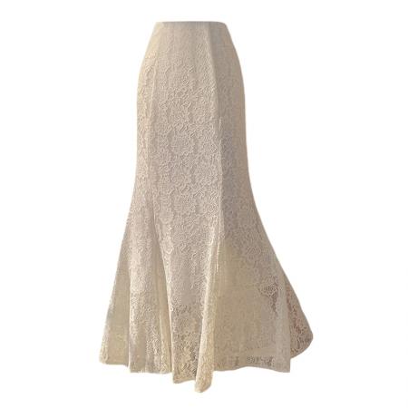 FA55091# 春夏季新款蕾丝鱼尾裙高腰显瘦白色秋季小个子半身裙内搭打底 服裝批發女裝批發服飾貨源