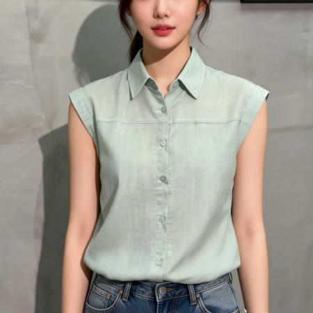 FA55096# 新款韩系纯亚麻飞飞袖衬衫女夏季纯色宽松显瘦别致小衫上衣 服裝批發女裝批發服飾貨源