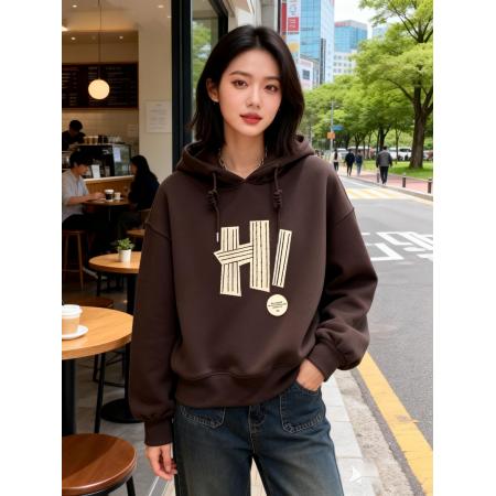 FA55097# 连帽卫衣女加...