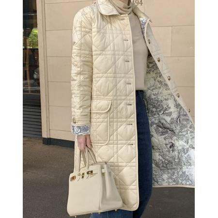 FA55102# 棉衣外套女韩系chic秋冬季新款法式气质优雅设计感翻领中长款大衣 服裝批發女裝批發服飾貨源