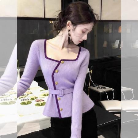 FA55115# 小香风紫色方...