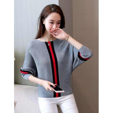 FA55139# 新款慵懒风毛衣女套头蝙蝠衫春秋宽松针织衫打底长袖短款上衣 服裝批發女裝批發服飾貨源