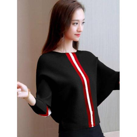 FA55139# 新款慵懒风毛衣女套头蝙蝠衫春秋宽松针织衫打底长袖短款上衣 服裝批發女裝批發服飾貨源