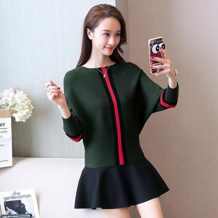 FA55139# 新款慵懒风毛衣女套头蝙蝠衫春秋宽松针织衫打底长袖短款上衣 服裝批發女裝批發服飾貨源