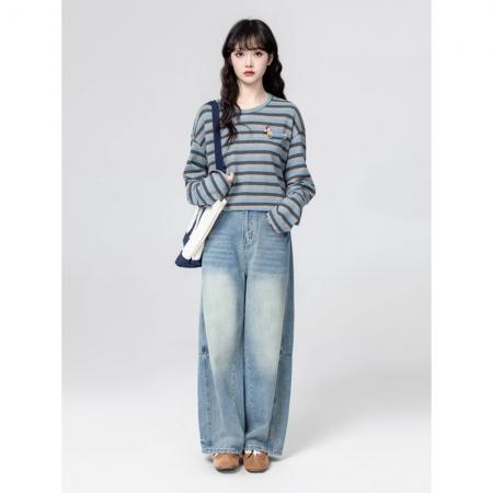 FA55140# 韩系春款原版质量新款宽松慵懒内搭打底衫外穿上衣T恤 服裝批發女裝批發服飾貨源