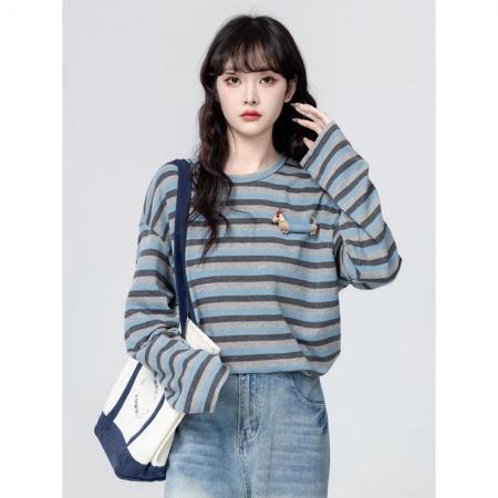 FA55140# 韩系春款原版质量新款宽松慵懒内搭打底衫外穿上衣T恤 服裝批發女裝批發服飾貨源