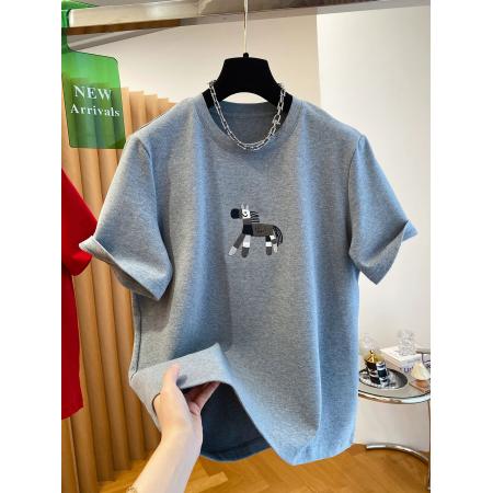 FA55173# 德绒特大码300斤韩版百搭刺绣短袖T恤女冬季宽松休闲女士上衣 服裝批發女裝批發服飾貨源