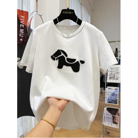 FA55175# 德绒特大码300斤韩版百搭独特别致卡通短袖T恤女巨好看的半袖上衣 服裝批發女裝批發服飾貨源