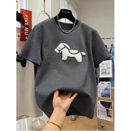 FA55175# 德绒特大码300斤韩版百搭独特别致卡通短袖T恤女巨好看的半袖上衣 服裝批發女裝批發服飾貨源