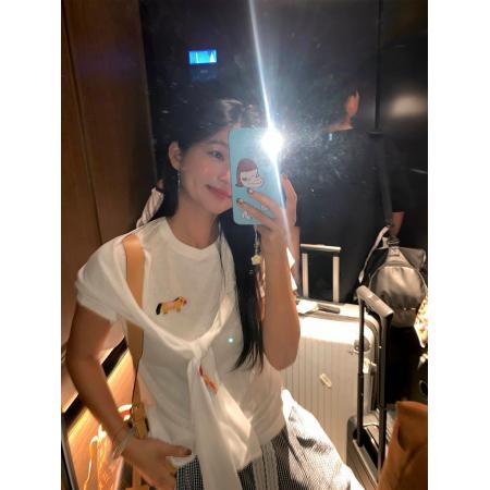 FA55188# 短袖女t恤新款夏季披肩搭配上衣小个子设计感小众 服裝批發女裝批發服飾貨源