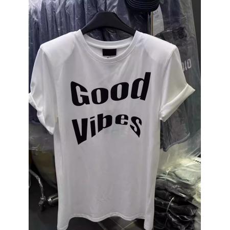 FA55200# 棉短袖T恤女宽松简约字母印花 服裝批發女裝批發服飾貨源