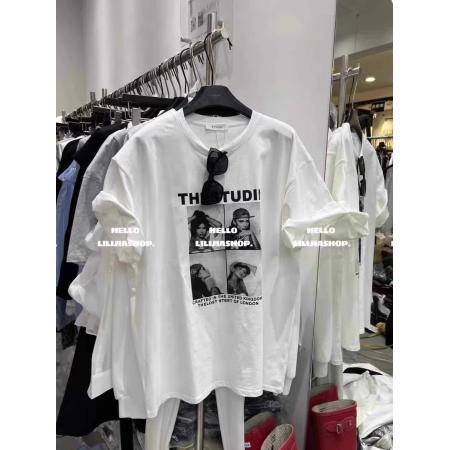 FA55201# 棉短袖T恤女宽松人像字母印花 服裝批發女裝批發服飾貨源