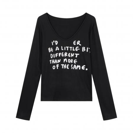 FA55217# 纯棉超好看长袖t恤女秋季新款大码胖MM显瘦修身内搭打底衫v领上衣 服裝批發女裝批發服飾貨源