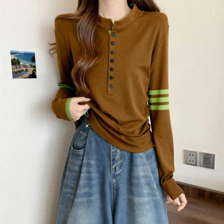 FA55222# 双面绒加厚半高领长袖T恤秋冬新款大码胖MM修身显瘦打底上衣 服裝批發女裝批發服飾貨源