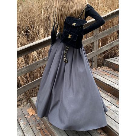 FA55233# 新款韩版垂坠感百褶裙超大摆西装半身长裙女有腰带 服裝批發女裝批發服飾貨源