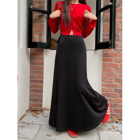 FA55235# 秋季新款韩版高腰糯米裙显瘦针织长裙半身裙A字裙女 服裝批發女裝批發服飾貨源