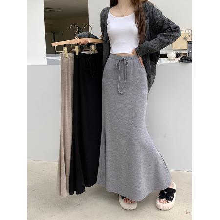 FA55237# 新款韩版针织面料鱼尾裙松紧腰长裙包臀裙半身裙女 服裝批發女裝批發服飾貨源