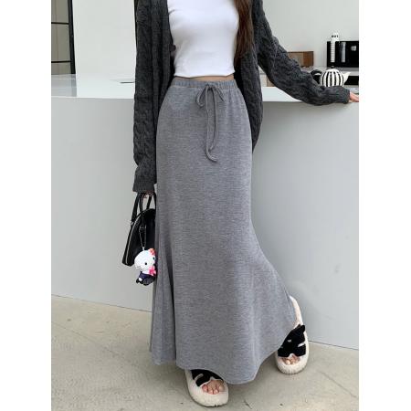 FA55237# 新款韩版针织面料鱼尾裙松紧腰长裙包臀裙半身裙女 服裝批發女裝批發服飾貨源