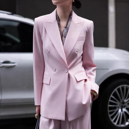 FA55242# 春季新款设计感配丝巾西装阔腿裤时尚休闲春装西装套装 服裝批發女裝批發服飾貨源