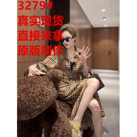 FA55281# alingsong米兰游记黄格纹轻奢裙 服裝批發女裝批發服飾貨源