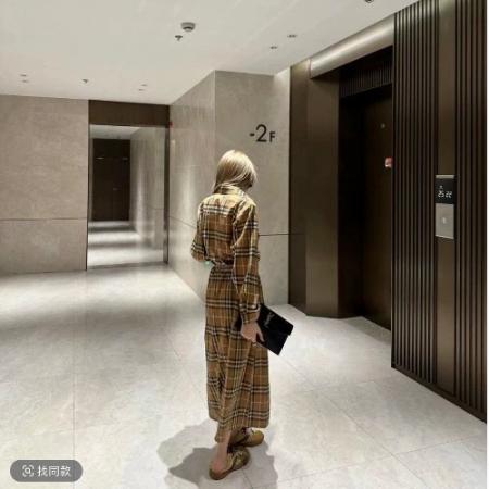 FA55281# alingsong米兰游记黄格纹轻奢裙 服裝批發女裝批發服飾貨源