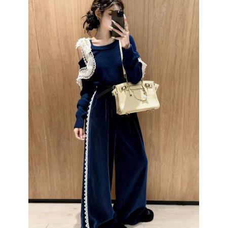 FA55292# 圣诞新年战袍红色针织连衣裙子女装秋冬新款超好看毛衣包臀裙 服裝批發女裝批發服飾貨源