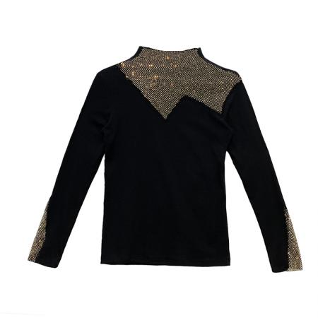 FA55320# 欧洲站秋冬新款高领时尚镂空气质网钻修身长袖打底衫女潮 服裝批發女裝批發服飾貨源