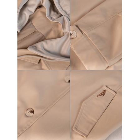 FA55329# 撞色英伦风连帽长款风衣秋冬新款气质大衣外套 服裝批發女裝批發服飾貨源