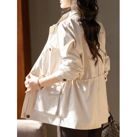 FA55331# 春秋季新款宽松百搭风衣外套韩系休闲大衣 服裝批發女裝批發服飾貨源