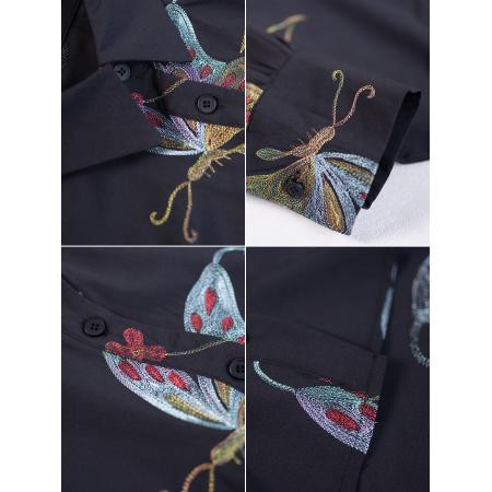 FA55332# 重工刺绣宽松衬衫春季通勤百搭棉质衬衣女 服裝批發女裝批發服飾貨源