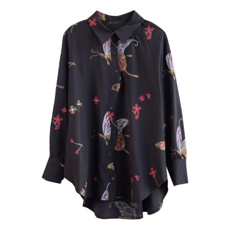 FA55332# 重工刺绣宽松衬衫春季通勤百搭棉质衬衣女 服裝批發女裝批發服飾貨源