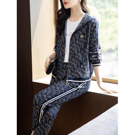 FA55336# 春季新款套装运动服开衫卫衣外套女两件套 服裝批發女裝批發服飾貨源