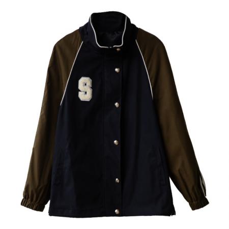 FA55337# 春季新款撞色拼接棒球服外套休闲运动夹克 服裝批發女裝批發服飾貨源