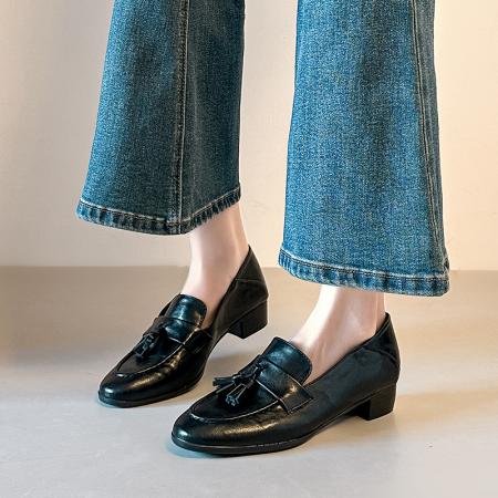 X-32974#棕色乐福鞋女款新款秋季软底流苏英伦风小皮鞋低跟单鞋 鞋子批发女鞋批发高跟鞋批发