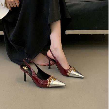 X-32978#春款上市前包后凉凉鞋 鞋子批发女鞋批发高跟鞋批发