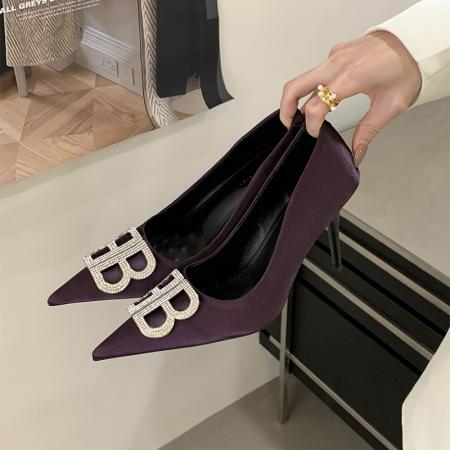 X-32980# 新款春款水钻扣单鞋 鞋子批发女鞋批发高跟鞋批发