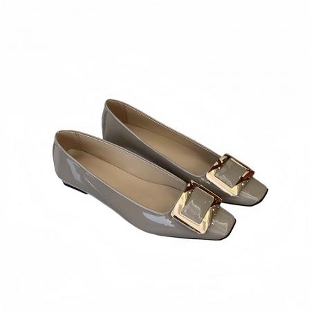 X-32987#春季新款网红同款rv漆皮方扣单鞋粗跟中跟方头浅口女鞋通勤 鞋子批发女鞋批发高跟鞋批发