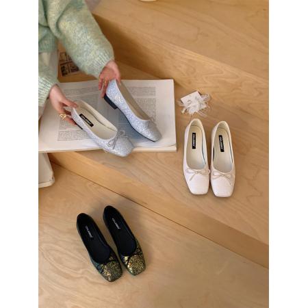 X-32991#春秋季新款法式小众平底芭蕾舞鞋女气质蝴蝶结仙女风浅口单鞋 鞋子批发女鞋批发高跟鞋批发